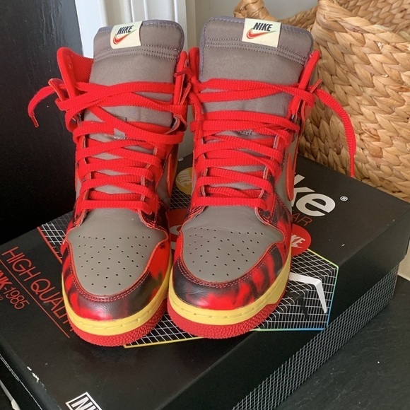 Nike Dunk HighTop 1985 Red Acid Wash‎ Sneakers size 11 shoes retro - Picture 4 of 12